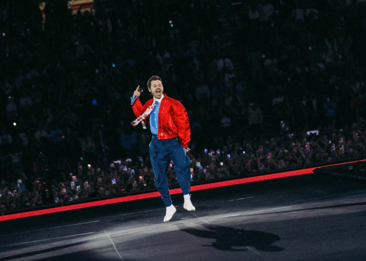 Harry Styles on stage for his Together, Together tour