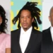 Composite image of Rihanna, Jay-Z, and Dr Dre.