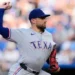 Texas Rangers starting pitcher Nathan Eovaldi throws during the first inning of a baseball game against the Kansas City Royals, Tuesday, June 9, 2026, in Kansas City, Mo. (AP Photo/Charlie Riedel)