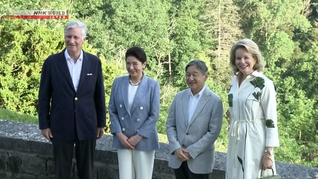 Japan's Imperial couple visiting Belgian royal family