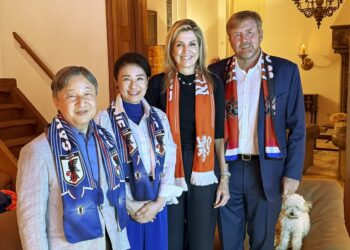 Japan's emperor, empress watch World Cup match with Dutch royals