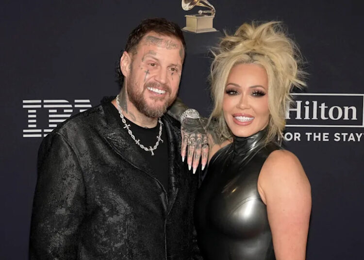 Jelly Roll and Bunnie Xo attend the 68th GRAMMY Awards Pre-GRAMMY Gala & GRAMMY Salute to Industry Icons Honoring Avery Lipman and Monte Lipman at The Beverly Hilton on January 31, 2026 in Beverly Hills, California.