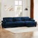 Mercer41 Super Comfort Oversized Modular Velvet Sectional Sofa Couch With Movable Ottoman,corner Sectional With Bolstered Armrests, Deep Seat Cloud Couch, Convertible L Shaped Couch for Living Room | Wayfair