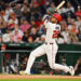 WASHINGTON, DC - JUNE 01: James Wood #29 of the Washington Nationals bats against the Miami Marlins at Nationals Park on June 01, 2026 in Washington, DC. (Photo by Jamie Sabau/Getty Images)