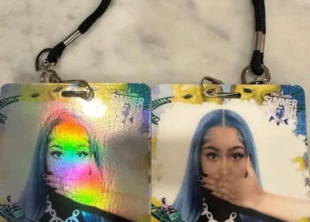 Backstage passe with North West's face on them