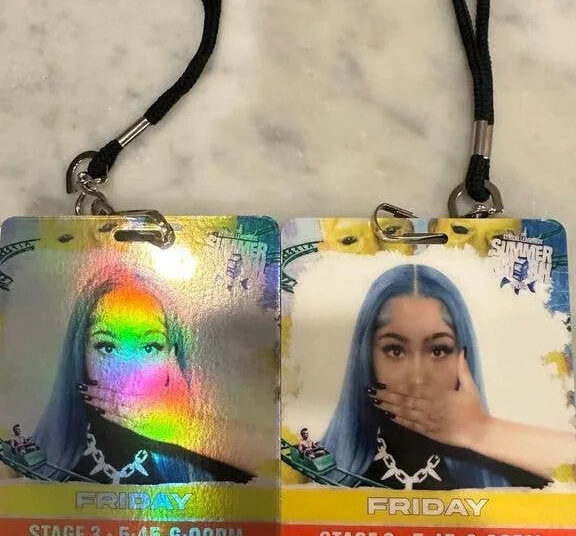 Backstage passe with North West's face on them
