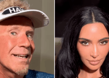 Kim Kardashian teams up with Will Ferrell for The Hawk promo