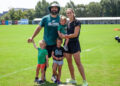 Jason Kelce and Kylie Kelce with daughters Wyatt, Elliotte and Bennett.Credit: Kylie Kelce/Instagram