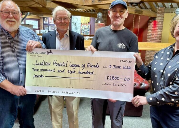 Ludlow Brewery raises £2,800 for community hospital