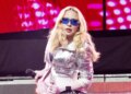 Madonna performs during a surprise concert in Times Square