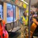 Cellists perform for Valley Metro passengers aboard a light rail train during Make Music Phoenix, a citywide celebration of music and community.