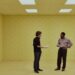 Kane Parsons and Chiwetel Ejiofor on the set of Backrooms. Photo: AP