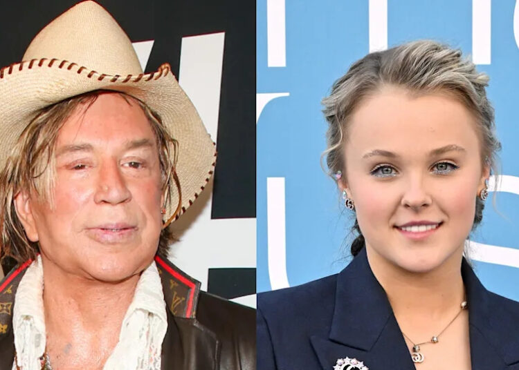 Mickey Rourke and JoJo Siwa
