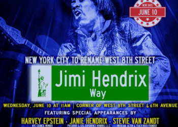 NEW YORK CITY TO CO-NAME WEST 8TH STREET FOR JIMI HENDRIX