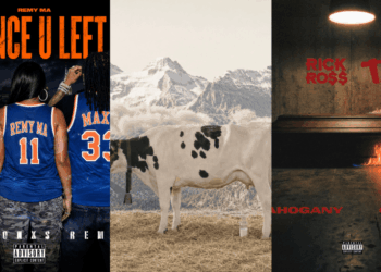Split Image Of Album Covers For French Montana, Kanye West, Rick Ross