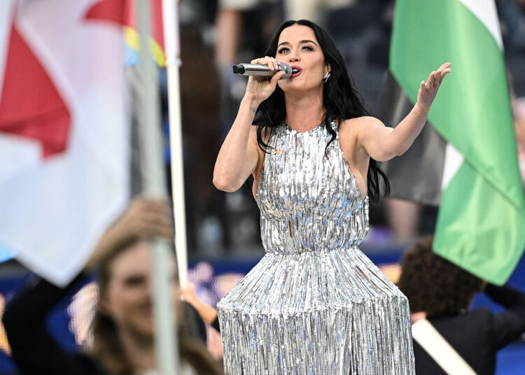 INGLEWOOD, CALIFORNIA - JUNE 12: Katy Perry prior to the FIFA World Cup 2026 Group D match between USA and Paraguay at Los Angeles Stadium on June 12, 2026 in Inglewood, California. (Photo by Shaun Clark/ISI Photos/ISI Photos via Getty Images)