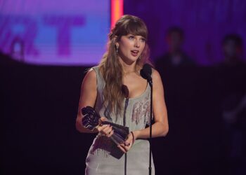 2026 IHEARTRADIO MUSIC AWARDS: Taylor Swift accepts the Pop Album of the Year Award on the 2026 "iHeartRadio Music Awards" airing live from The Dolby Theater in Los Angeles, Thursday, March 26, 2026 (8:00-10:00 PM ET Live / PT tape-delayed) on FOX. (Photo by FOX via Getty Images)