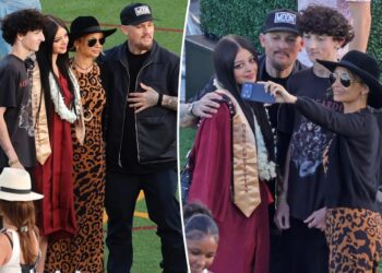 Nicole Richie and Benji Madden celebrate daughter Kate's high school graduation with rarely seen son Sparrow