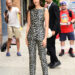 Nina Dobrev wears a Carolina Herrera Fall 2026 leopard-print two-piece set for The Daily Show in New York City.