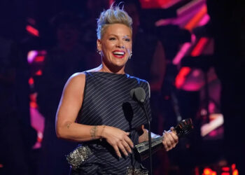 FILE - Pink accepts the Icon award at the iHeartRadio Music Awards in Los Angeles on March 27, 2023. (AP Photo/Chris Pizzello, File)