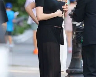 Anne Hathaway in New York City on Monday, June 29.Credit: Santi Ramales / BACKGRID