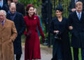 King Charles III, Prince William, Kate Middleton, Meghan Markle and Prince Harry attend the Christmas Day service at St. Mary Magdalene Church in 2018. By: John Rainford/MEGA
