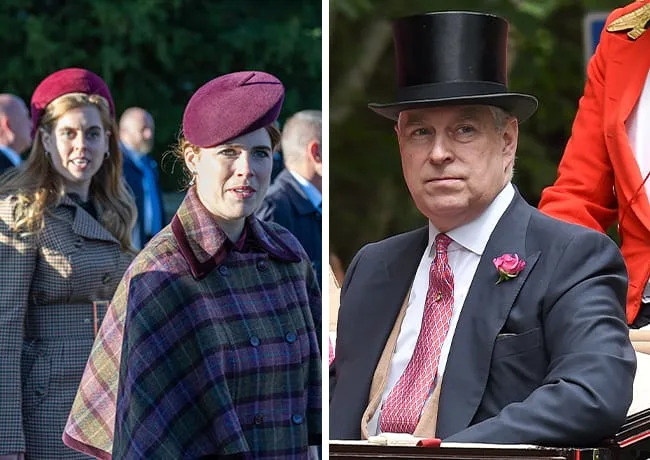 Princess Beatrice and Princess Eugenie with ex-Prince Andrew