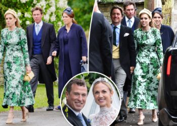 Princess Beatrice and Princess Eugenie reunite with royal family at cousin Peter Phillips' wedding