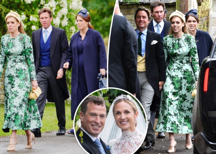 Princess Beatrice and Princess Eugenie reunite with royal family at cousin Peter Phillips' wedding