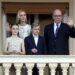 Princess Gabriella's floral-embroidered dress complemented Princess Charlene's sophisticated ivory look adorned with silver-toned detailing.