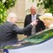 The King and Queen arriving at the church in Kemble (Ben Birchall/PA)