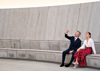Queen Mary and King Frederik admired the museum's striking architecture during the inauguration of The Dome, a new permanent installation by artist James Turrell.