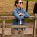 Queen Mary embraced countryside chic in a classic denim shirt and neutral separates during a visit to see the royal horses begin their summer holiday.