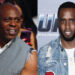 Dave Chappelle in a sleeveless jacket, smiling, and Sean "Diddy" Combs in a denim jacket, posing at an event.