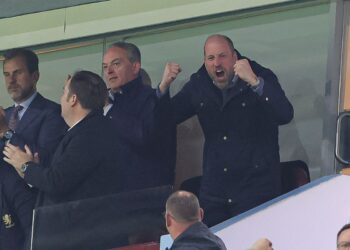 William, Prince of Wales during the UEFA Europa League 2025/26 Semi-Finals in Birmingham