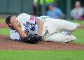 Royals pitcher Seth Lugo exits game after taking 107 mph line drive to face
