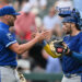 Kansas City Royals closer Alex Lange and Carter Jensen celebrate after the game against the Chicago White Sox at Rate Field on June 28, 2026 in Chicago, Illinois.
