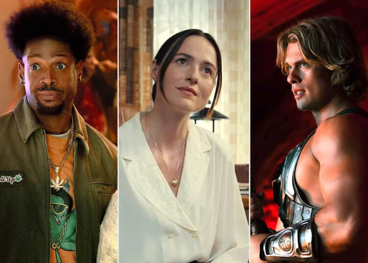 Marlon Wayans in 'Scary Movie'; Renate Reinsve in 'Backrooms'; Nicholas Galitzine in 'Masters of the Universe'Credit: Paramount Pictures; A24; Amazon MGM Studios