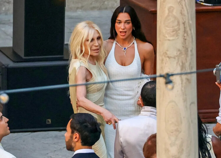 Donatella Versace at Dua Lipa, Callum Turner's Lavish Italian Wedding Party