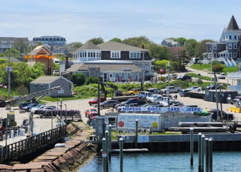 The view as you arrive at Old Harbor on Block Island aboard the ferry.