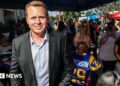 Mayoral candidate Spencer Pratt hosts a campaign "block party" event on 10th Avenue in Los Angeles