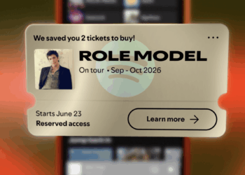 A screenshot of Spotify Reserved’s digital concert ticket reservation.