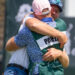 Joe Pavelski celebrates after winning the American Century Celebrity Championship golf tournament at Edgewood Tahoe Golf Course in Stateline, Nev., Sunday, July 13, 2025.
