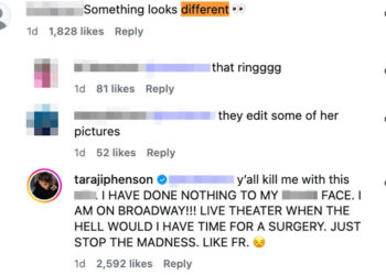 Taraji P. Henson slams plastic surgery rumorsCredit: taraji p henson/instagram