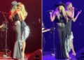 Lainey Wilson and Taylor Swift performing at Tight Ends & FriendsCredit: Skyler Caruso