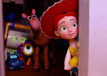 Shot of Toy Story character Jessie, voiced by Joan Cusack.