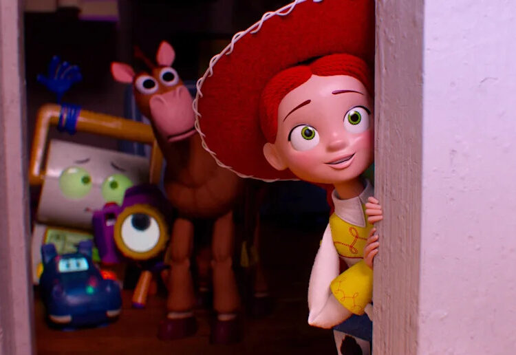 Shot of Toy Story character Jessie, voiced by Joan Cusack.