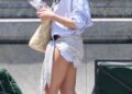 Dua Lipa wore the heeled flip-flops trend before her second wedding in Italy