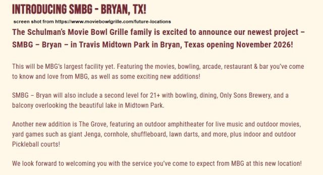 The Owner Of The Yet To Be Completed Bryan Midtown Park Entertainment Complex Announces It Will Open In November - WTAW