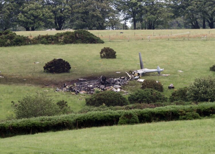 The helicopter crashed just before 4am on Wednesday in Devon
